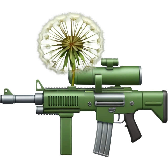 dandelion with a machine gun emoji