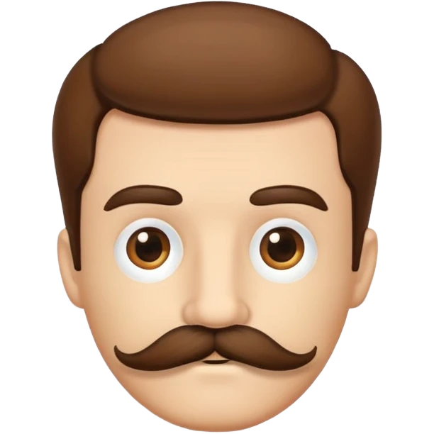  brown bushy moutache, no man emoji