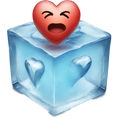 Heart in an ice cube emoji