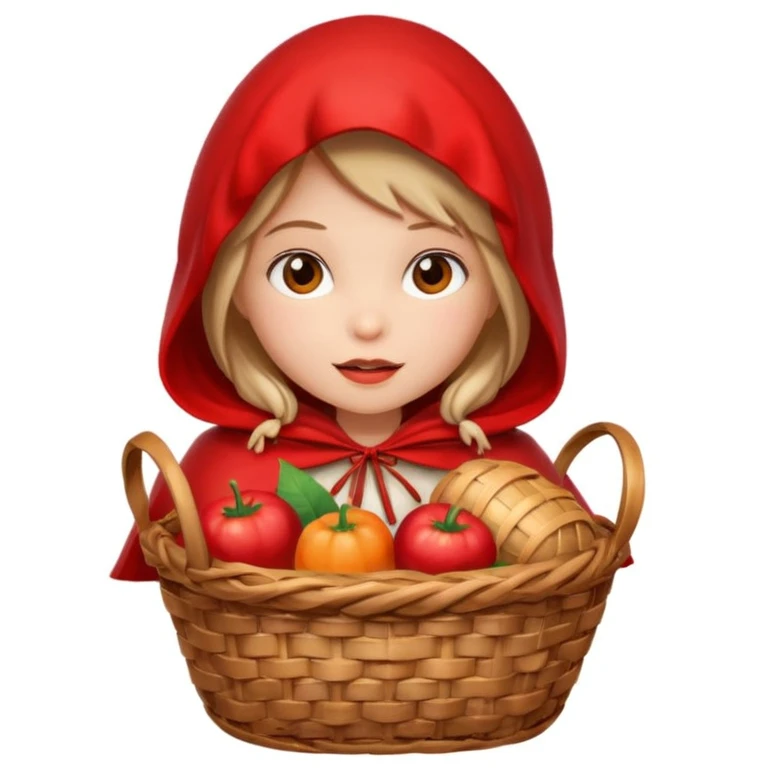 Little Red Riding Hood with basket emoji