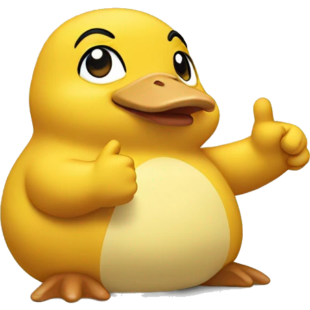 psyduck with a thumb up emoji