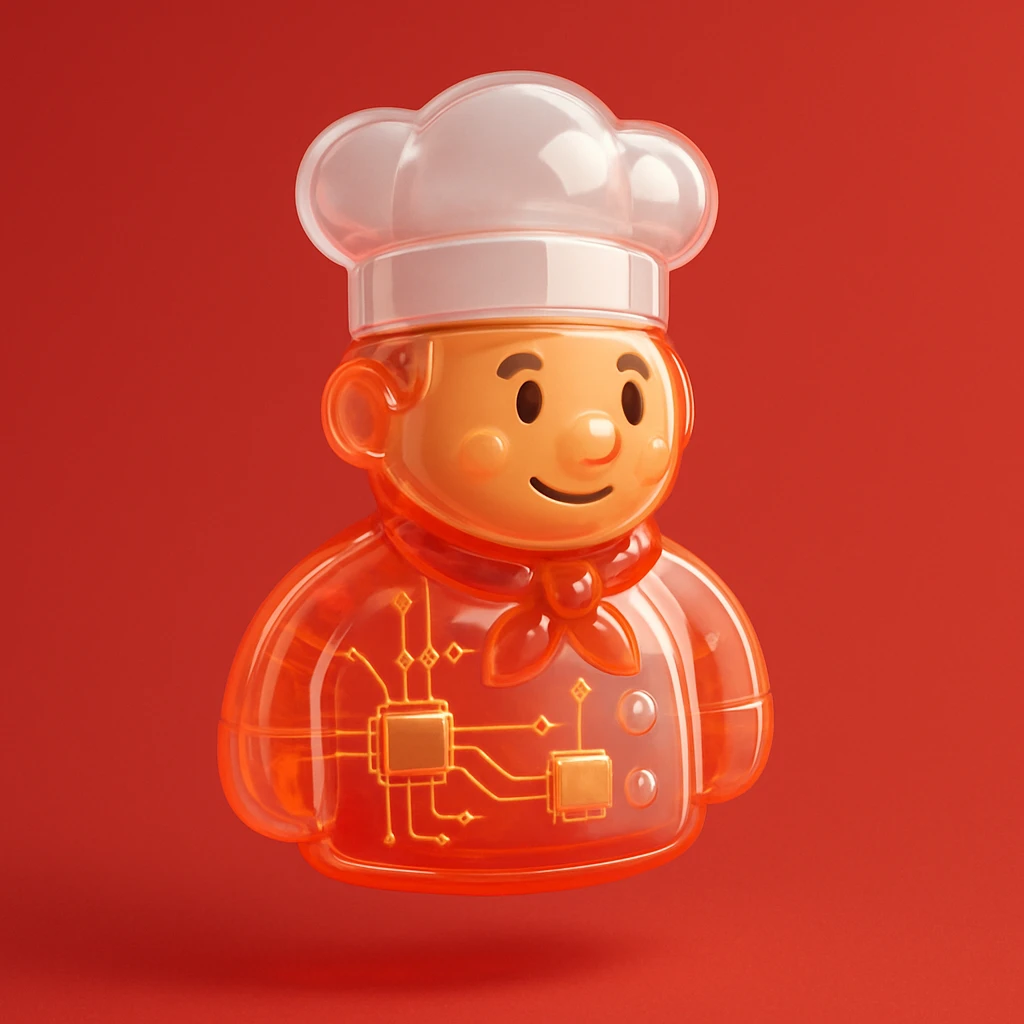 Chef white red background  emoji