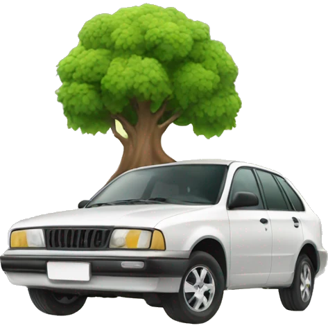 Car with trees on it  emoji