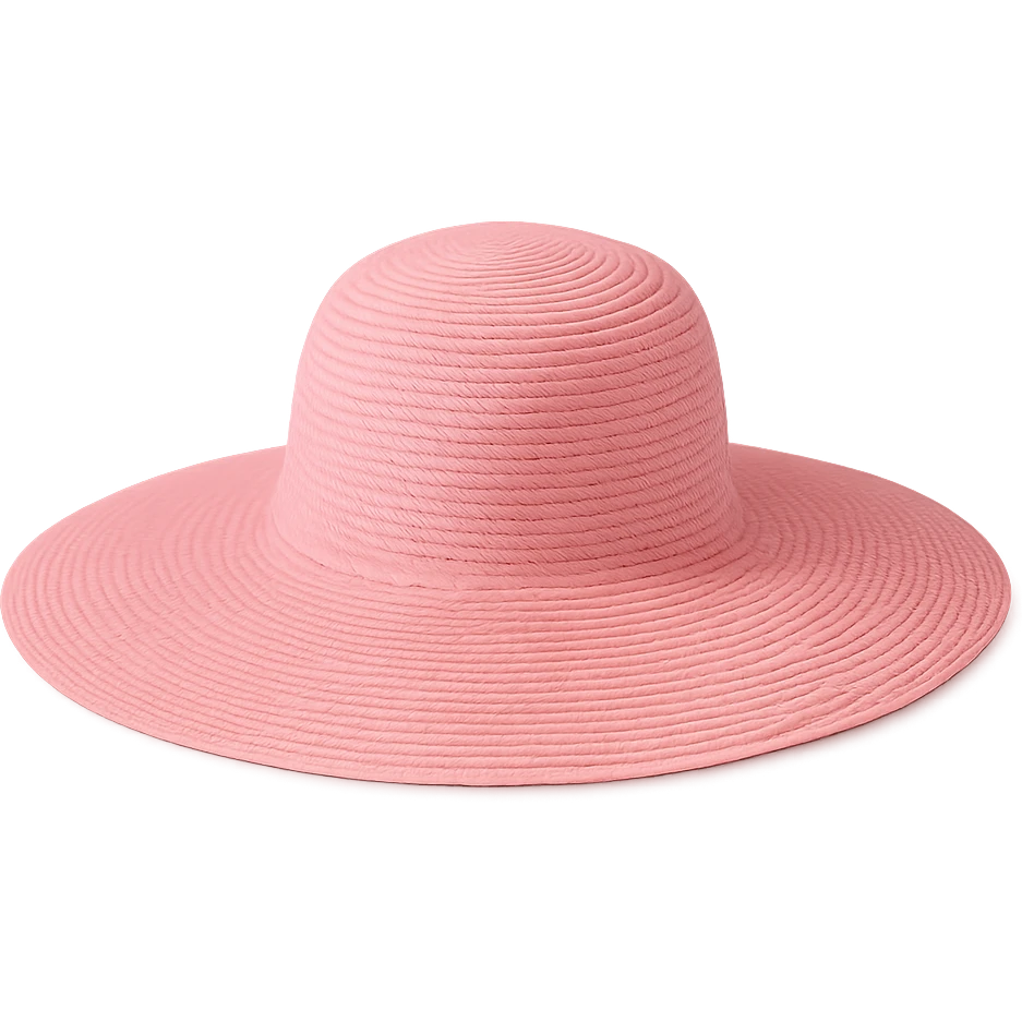 pink beach hat emoji