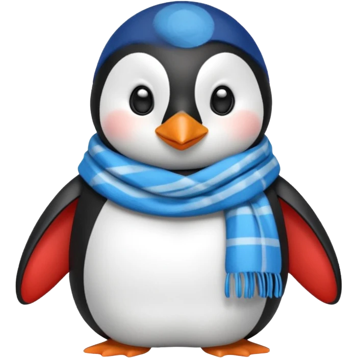 penguin with different scarf color  emoji