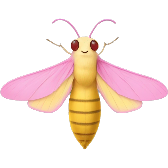 A rosy maple moth emoji