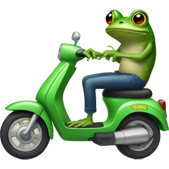 Frog ride a scooter  emoji