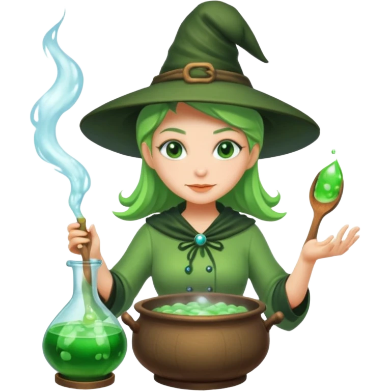 green witch cooking potion emoji