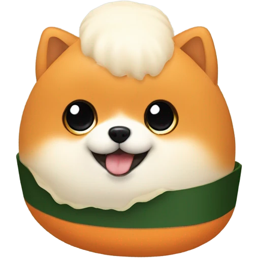 Pomeranian sushi roll emoji