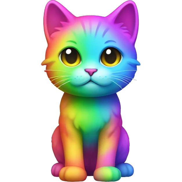 Neon Rainbow Cat Full Body emoji