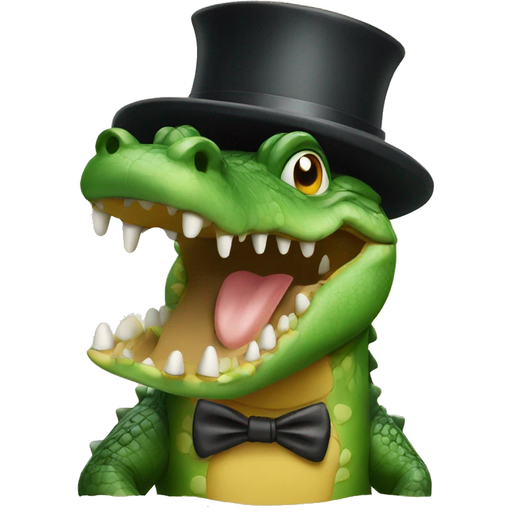 crocodile with a tophat emoji