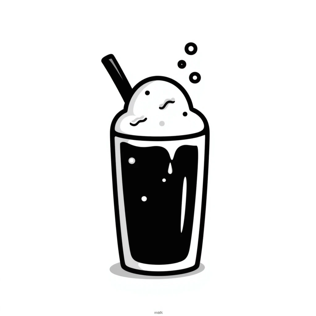 hand-drawn playful cream soda with lines emoji