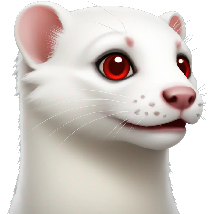 White ferret with red eyes emoji