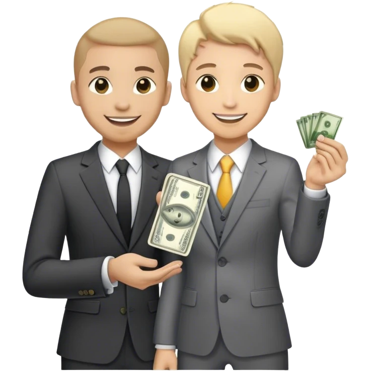 gives the realtor money, the realtor gives the keys emoji