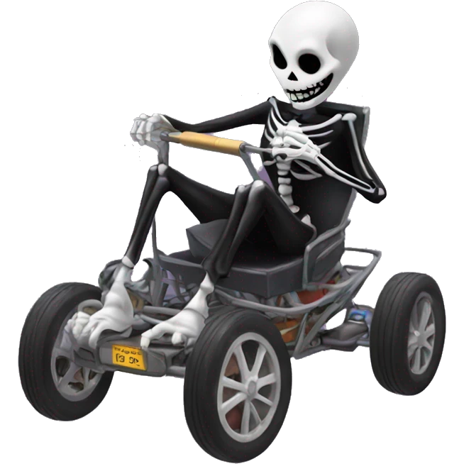 Jack Skeleton riding a go cart emoji