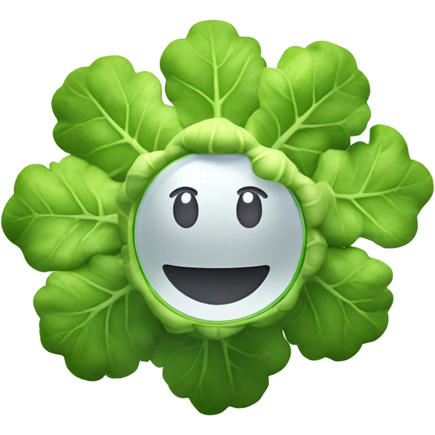 3D cauliflower emoji character with big eyes 👀, surrounded by a few green leaves 🍃, holding a small mirror 🪞. The character is floating in the air with no legs visible, on a pure white background. emoji