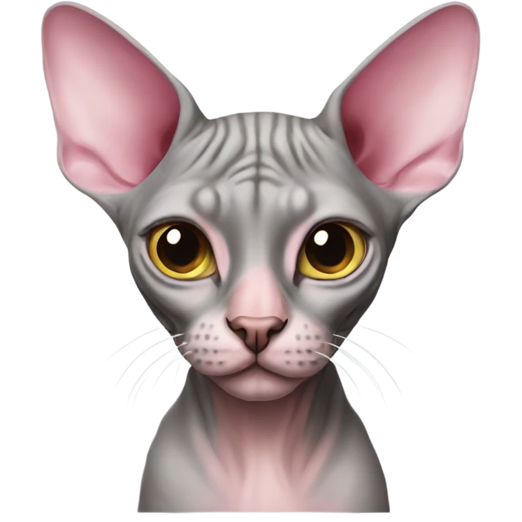 grey and pink sphynx cat emoji