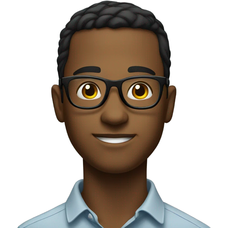 confident young man portrait with glasses emoji