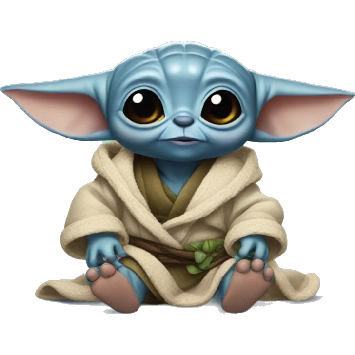 Stitch With baby yoda emoji