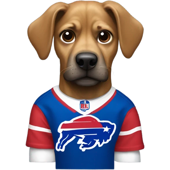 Dog wearing Bills jersey emoji