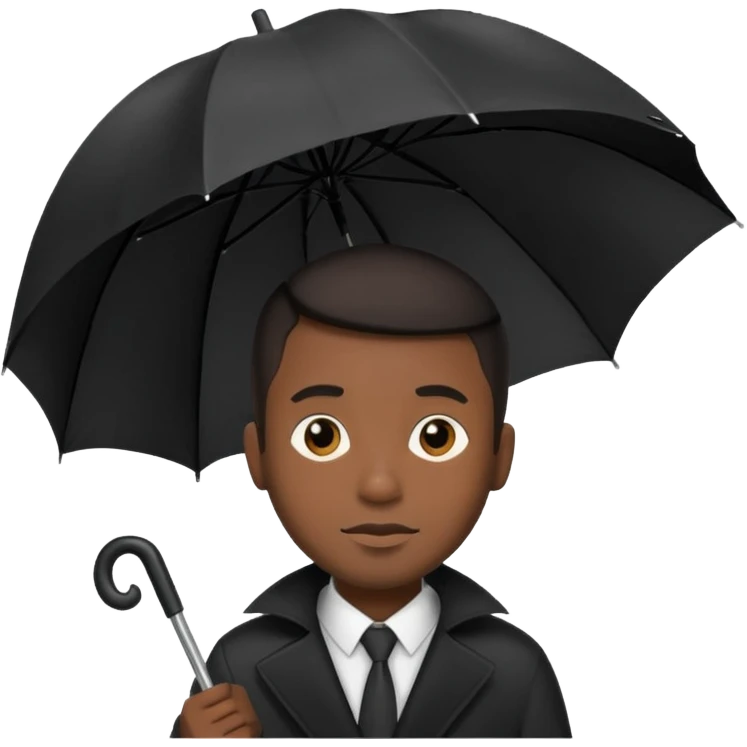 HOLDİNG UMBRELLA BLACK MAN emoji