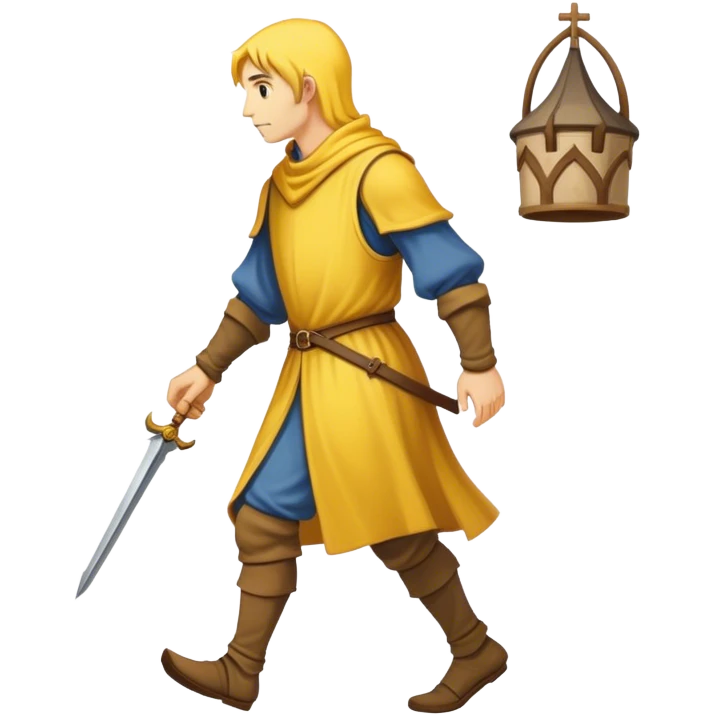 fantasy rpg medieval yellow person walking sideview emoji