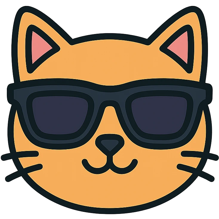 cat wearing sunglasses color icon emoji