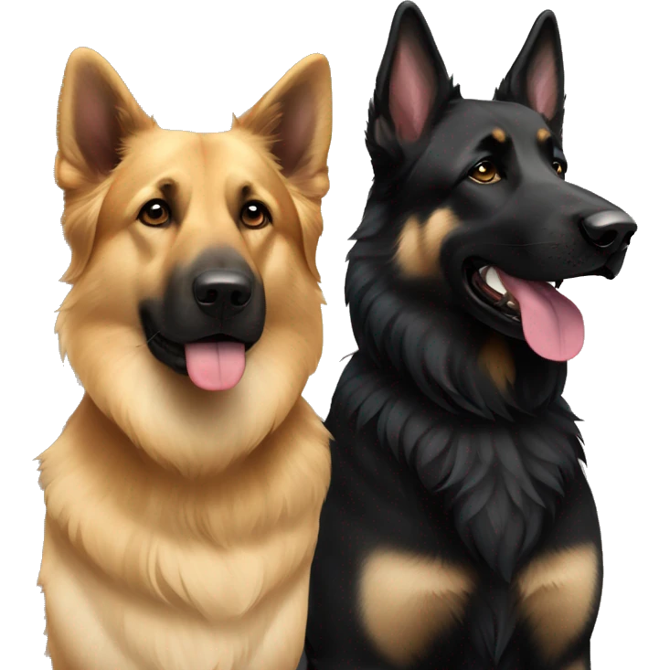 black german shepherd and golden retriever  emoji