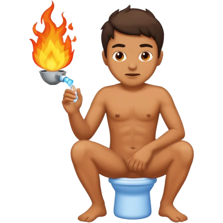 Man peeing fire emoji