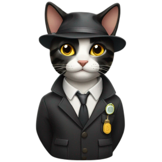 Black cat tabby cat schoolboy detectives emoji