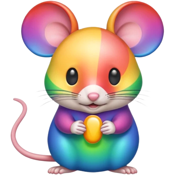 rainbow colored mouse emoji