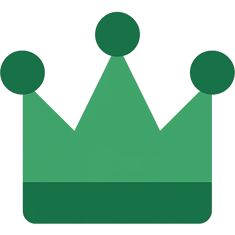modern icon style green and black crown emoji