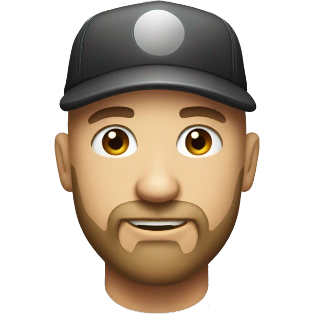 bald head, clean beard, hat, truckman  emoji