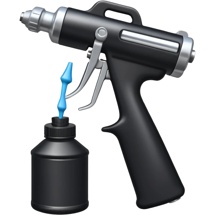 Black paint spray gun with white bottle under it emoji
