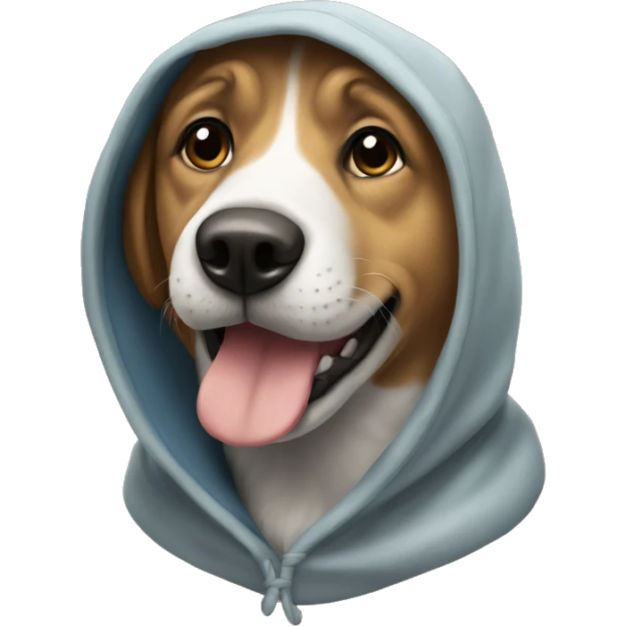 Un chien avec une capuche  emoji