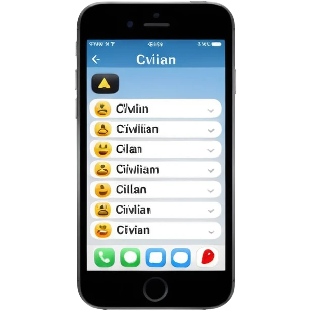 in the phone the text CIVILIAN emoji