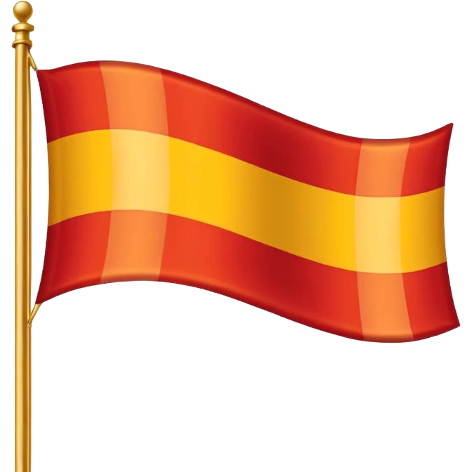 Red, white, and golden yellow horizontally sequenced tricolour flag inspired by the flag of Italy emoji