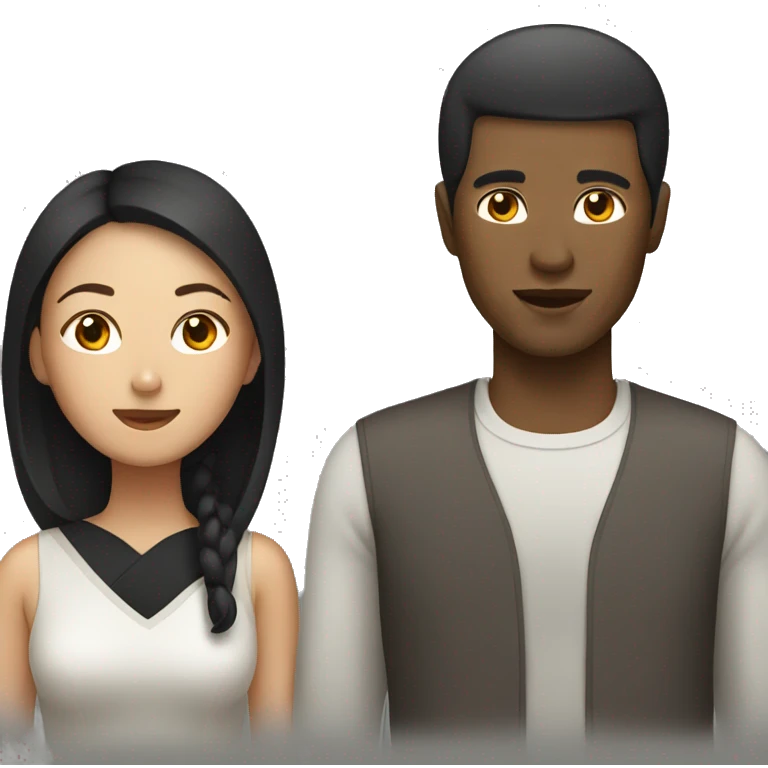 Asian women with black man emoji