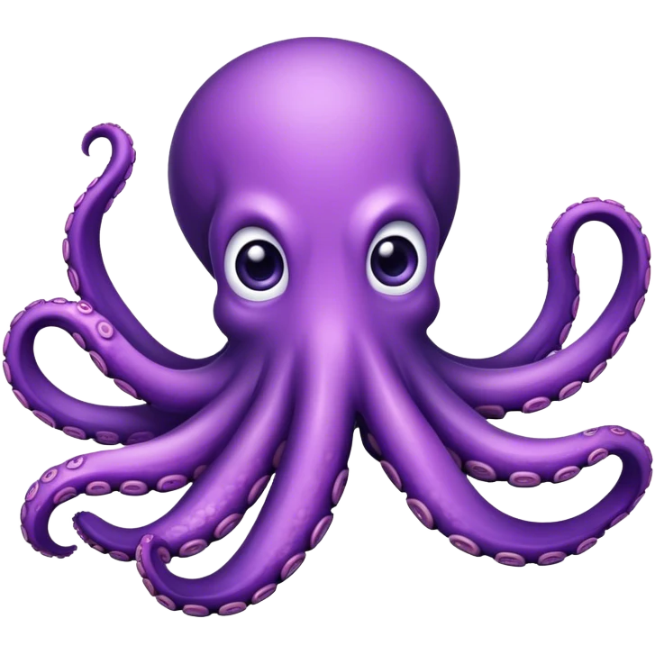 Purple octopus with kind eyes emoji