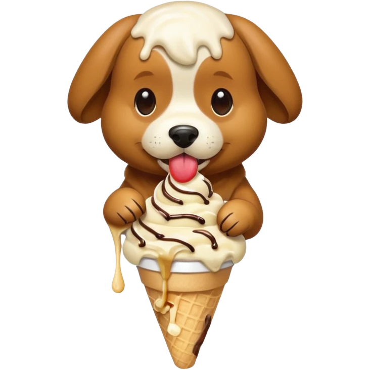 Dog eating ice cream emoji