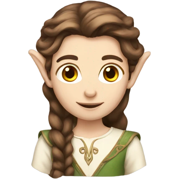 Brown hair pale elf  emoji