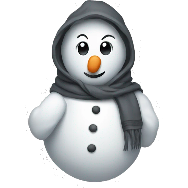 Snowman in a hoodie emoji