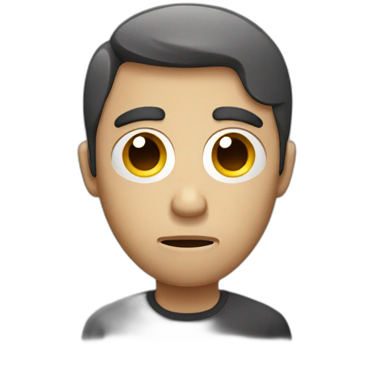 sad man with holding a phone emoji