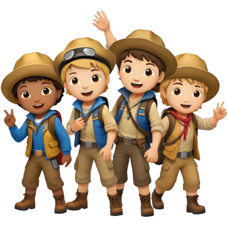 group of kids from the Goonies on adventure emoji