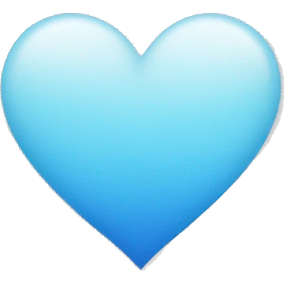 light blue and white ombré heart  emoji