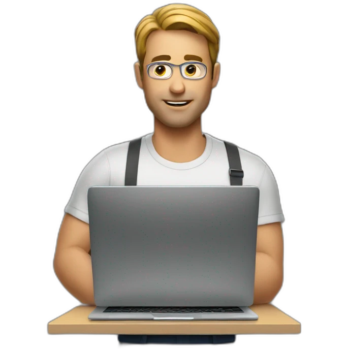 A man trading with a laptop emoji