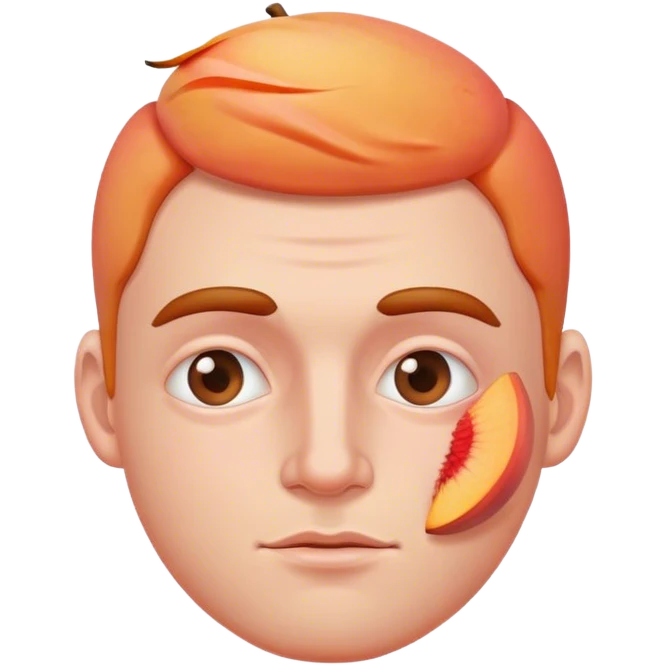 White man with peach on face emoji