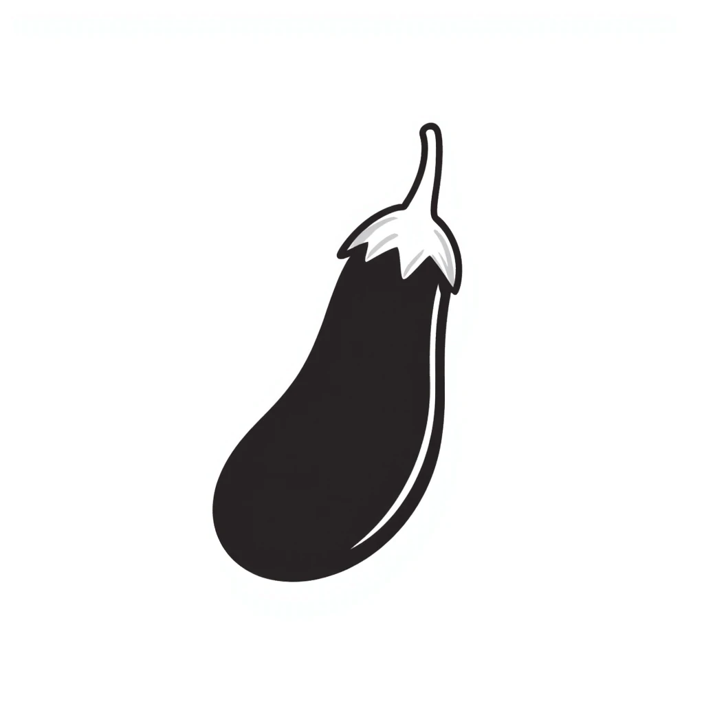 eggplant, hand drawn doodle style emoji