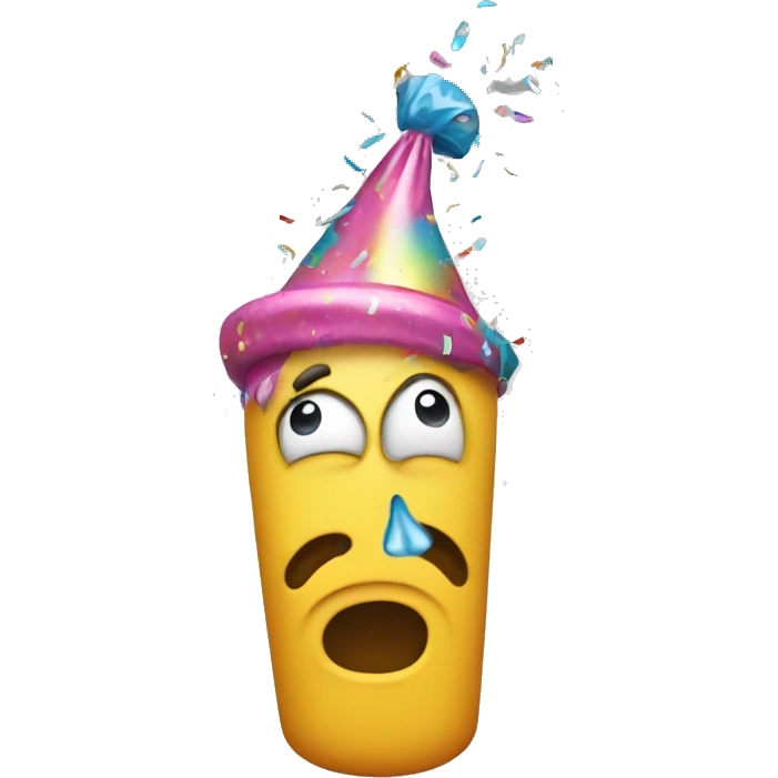 Sad party popper emoji