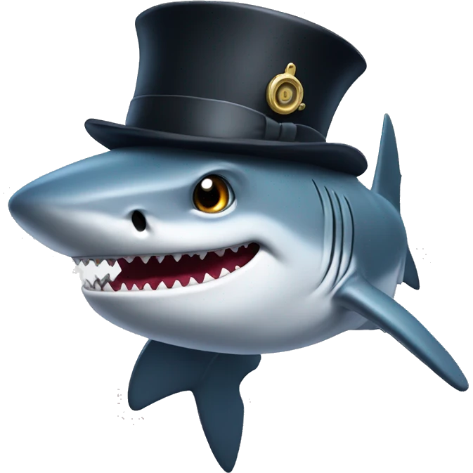 shark with tophat emoji